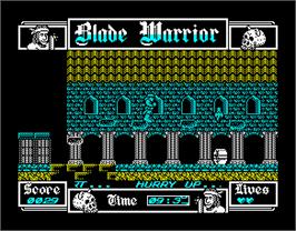 In game image of Rad Warrior on the Sinclair ZX Spectrum.