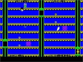 In game image of Raider Of The Cursed Mine on the Sinclair ZX Spectrum.
