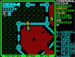 In game image of Rebelstar II: Alien Encounter on the Sinclair ZX Spectrum.