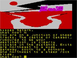 In game image of Red Moon on the Sinclair ZX Spectrum.