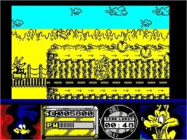 In game image of Road Runner And Wile E. Coyote on the Sinclair ZX Spectrum.