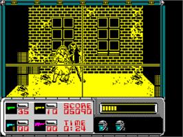 In game image of Robocop on the Sinclair ZX Spectrum.