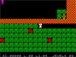In game image of Rockfall 2 - The Crash Readers Edition on the Sinclair ZX Spectrum.