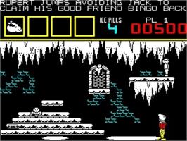 In game image of Rupert And The Ice Castle on the Sinclair ZX Spectrum.