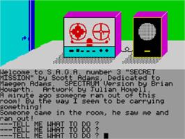 In game image of Secret Mission on the Sinclair ZX Spectrum.