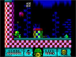 In game image of Sgt. Helmet Zero on the Sinclair ZX Spectrum.