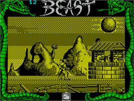 In game image of Shadow Of The Beast on the Sinclair ZX Spectrum.