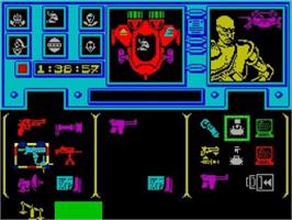 In game image of Shadowfire on the Sinclair ZX Spectrum.
