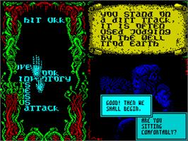 In game image of Sláine, the Celtic Barbarian on the Sinclair ZX Spectrum.
