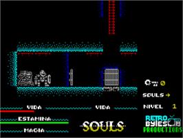 In game image of Souls Remaster on the Sinclair ZX Spectrum.