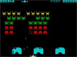 In game image of Space Raiders on the Sinclair ZX Spectrum.