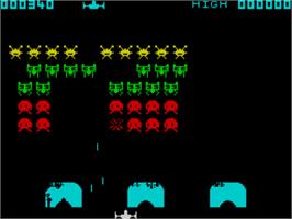 In game image of Space Raiders on the Sinclair ZX Spectrum.