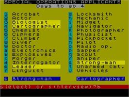 In game image of Special Operations on the Sinclair ZX Spectrum.