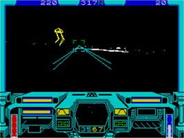 In game image of Starglider on the Sinclair ZX Spectrum.