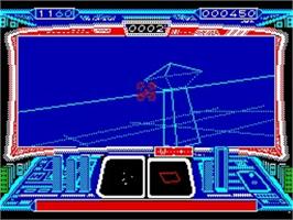 In game image of Starglider 2 on the Sinclair ZX Spectrum.