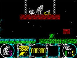 In game image of Stormlord on the Sinclair ZX Spectrum.