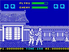 In game image of Street Fighter on the Sinclair ZX Spectrum.