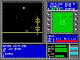 In game image of Tau Ceti on the Sinclair ZX Spectrum.