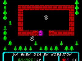 In game image of The Hobbit on the Sinclair ZX Spectrum.