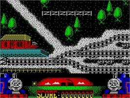 In game image of Thomas The Tank Engine And Friends on the Sinclair ZX Spectrum.