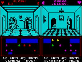 In game image of Throne of Fire on the Sinclair ZX Spectrum.