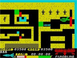 In game image of Thunderbirds on the Sinclair ZX Spectrum.