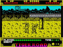 In game image of Tiger Road on the Sinclair ZX Spectrum.