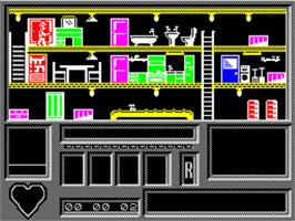 In game image of Time Trax on the Sinclair ZX Spectrum.