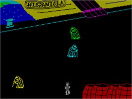 In game image of Treasure Island Dizzy on the Sinclair ZX Spectrum.