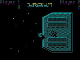 In game image of Uridium on the Sinclair ZX Spectrum.