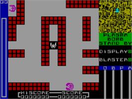 In game image of Volcanic Planet on the Sinclair ZX Spectrum.