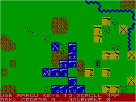 In game image of Waterloo on the Sinclair ZX Spectrum.
