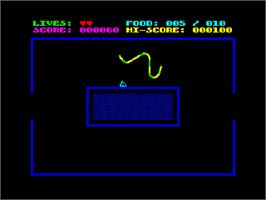 In game image of Winter Wonder Worm on the Sinclair ZX Spectrum.