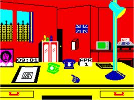 In game image of Yes, Prime Minister on the Sinclair ZX Spectrum.