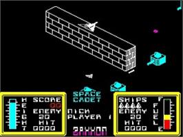 In game image of Zaxxon on the Sinclair ZX Spectrum.