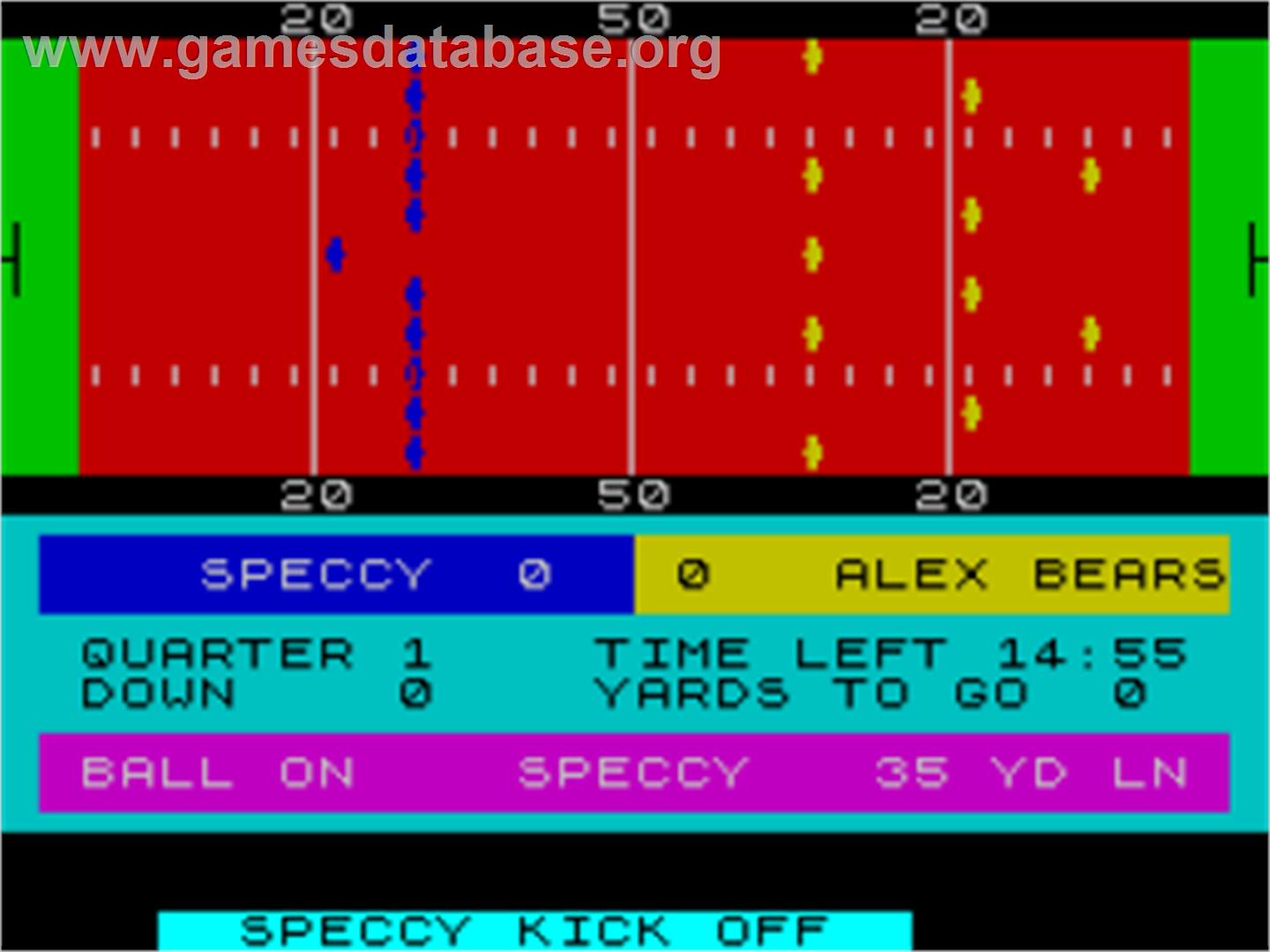 American Football - Sinclair ZX Spectrum - Artwork - In Game