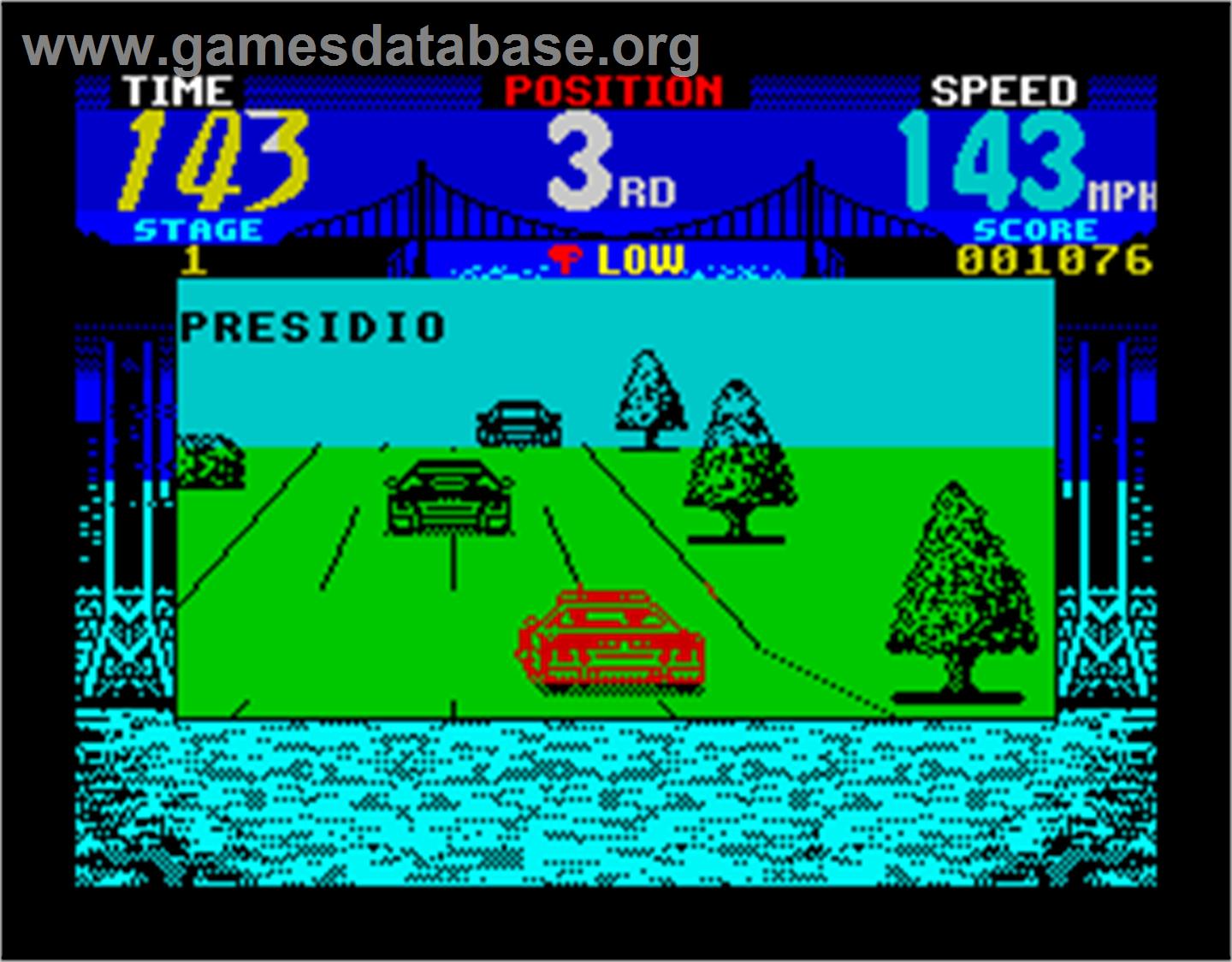 Cisco Heat: All American Police Car Race - Sinclair ZX Spectrum - Artwork - In Game