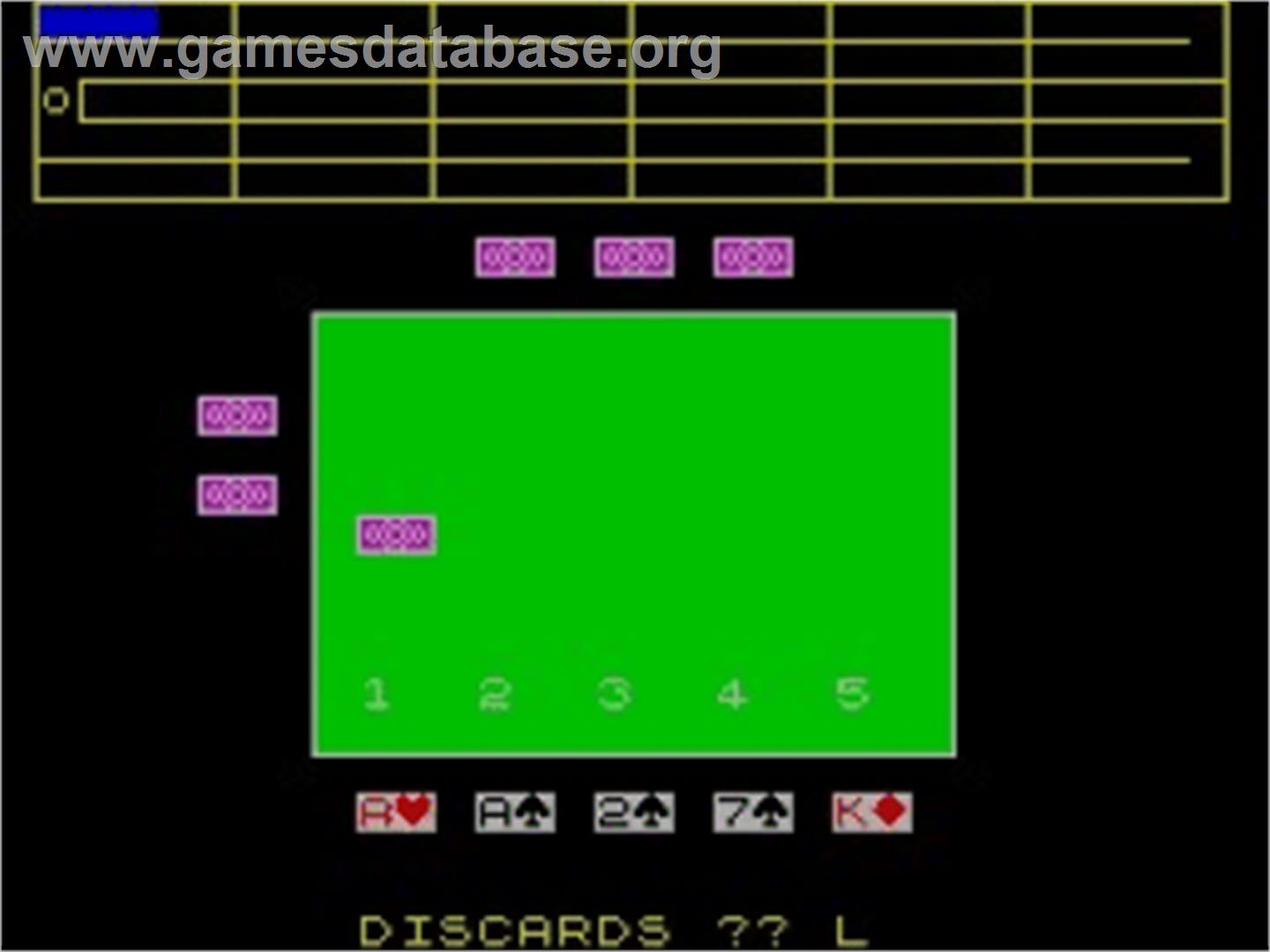 Cribbage - Sinclair ZX Spectrum - Artwork - In Game
