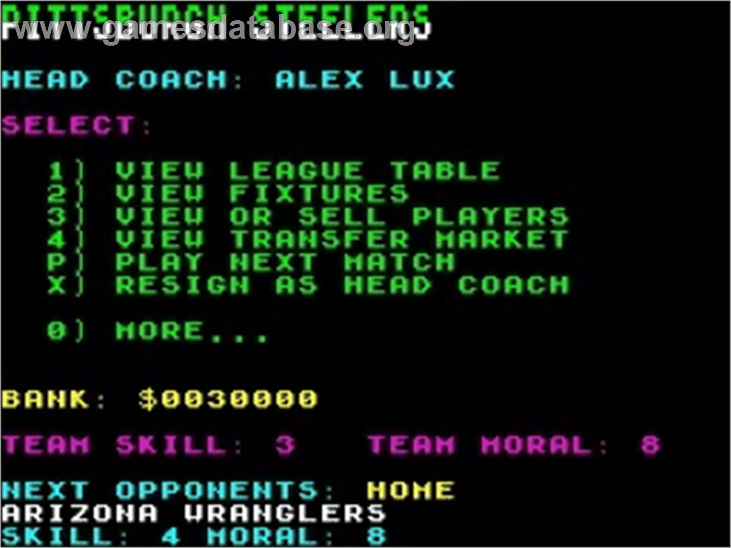 Endzone - Sinclair ZX Spectrum - Artwork - In Game