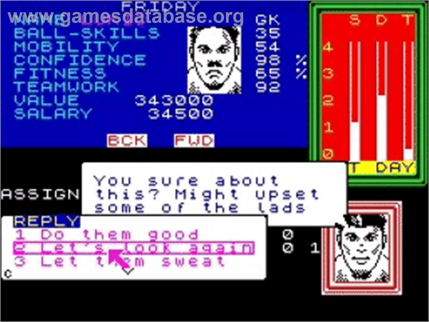 European Superleague - Sinclair ZX Spectrum - Artwork - In Game