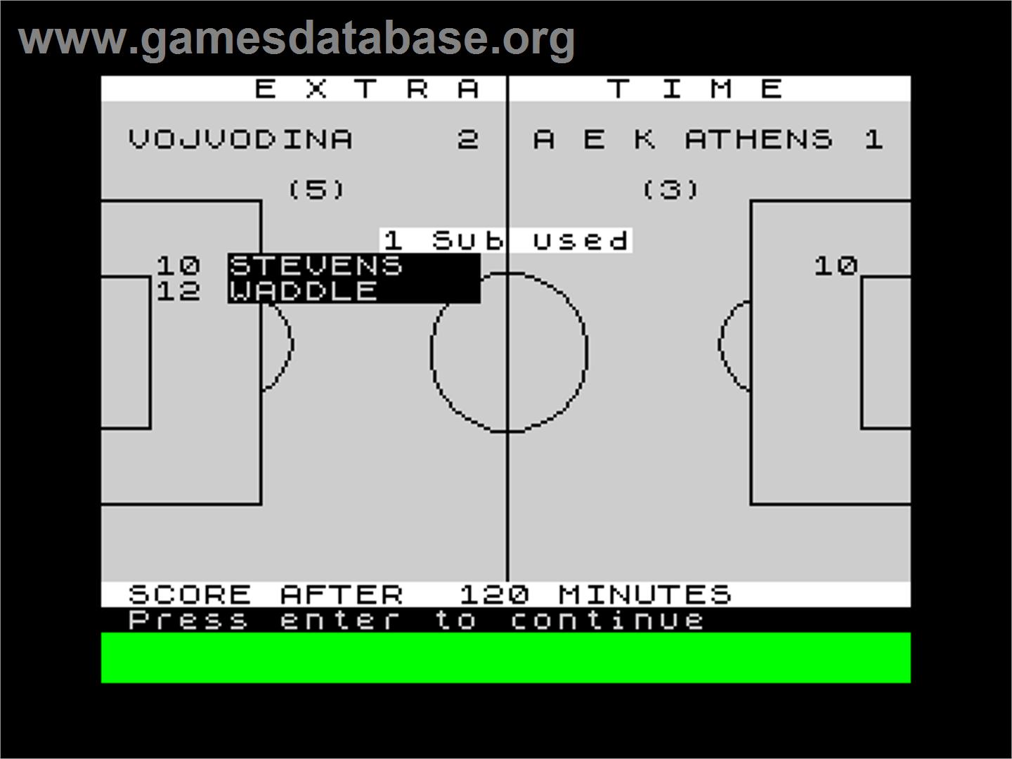 European Trophy - Sinclair ZX Spectrum - Artwork - In Game