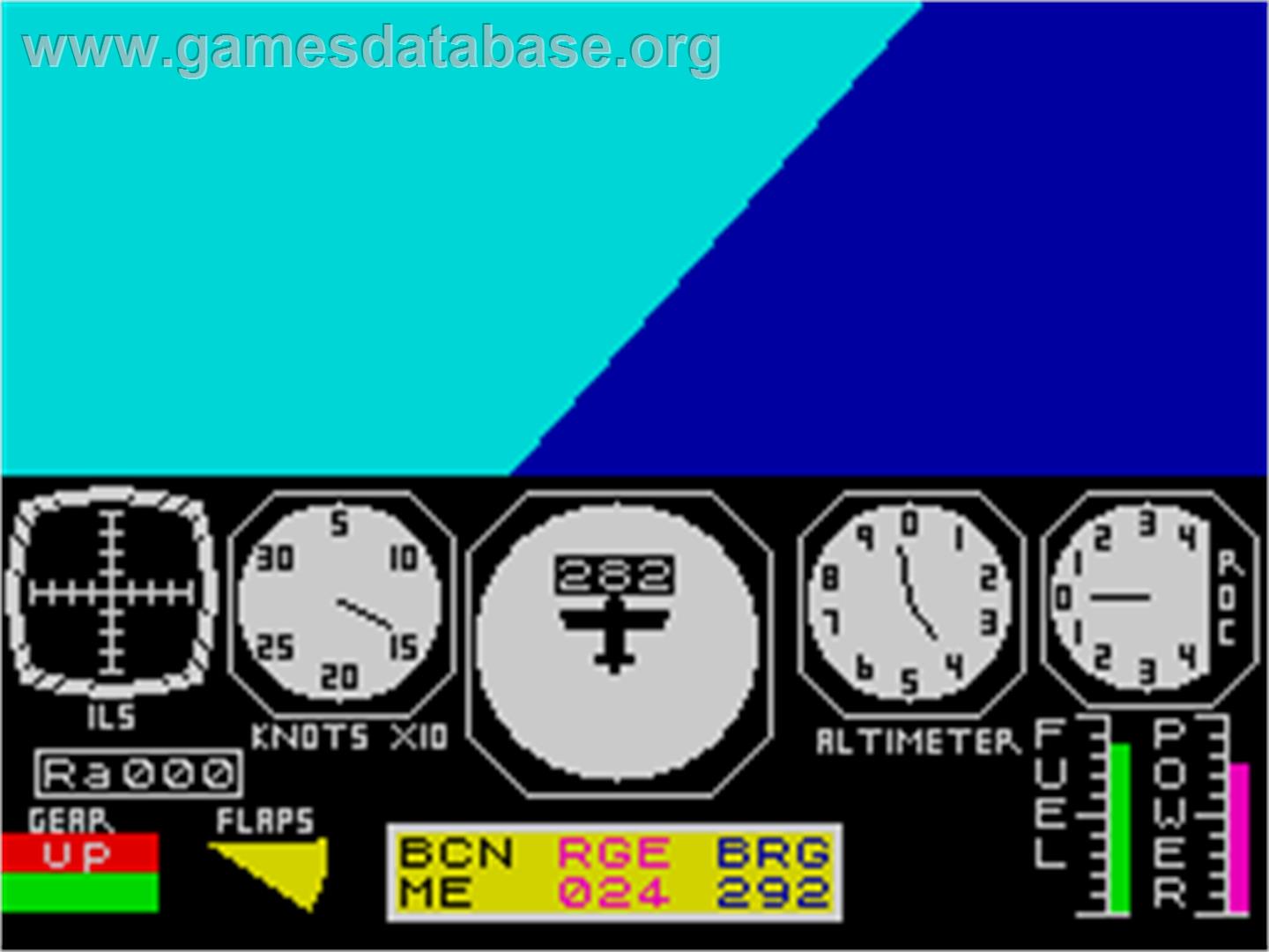 Flight Simulation - Sinclair ZX Spectrum - Artwork - In Game