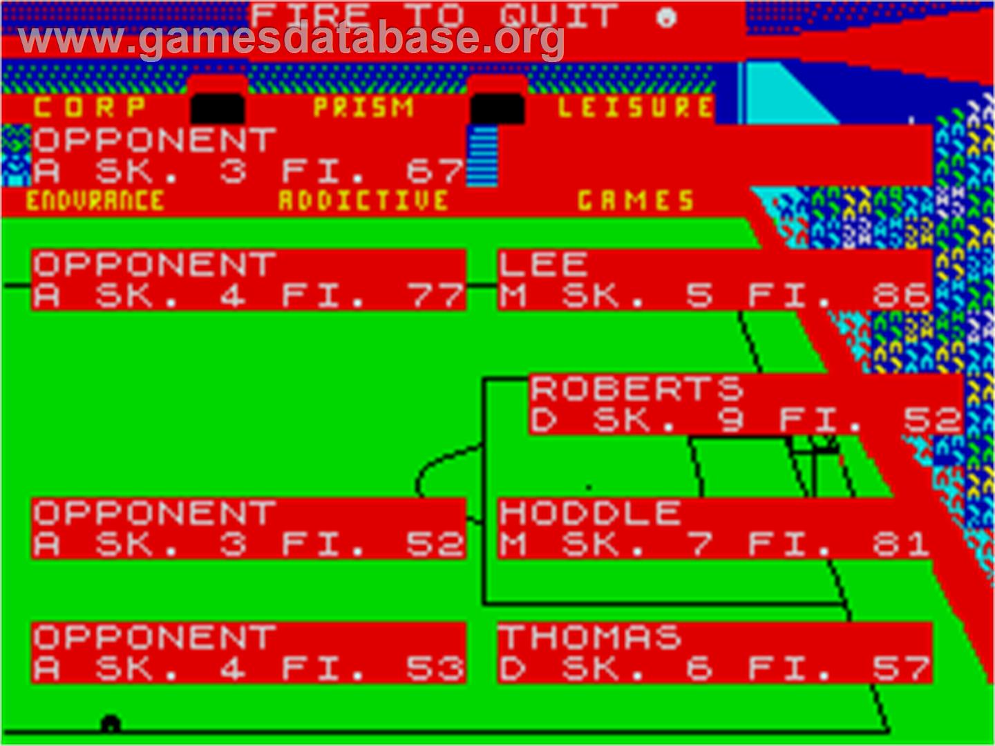 Football Manager 2 - Sinclair ZX Spectrum - Artwork - In Game