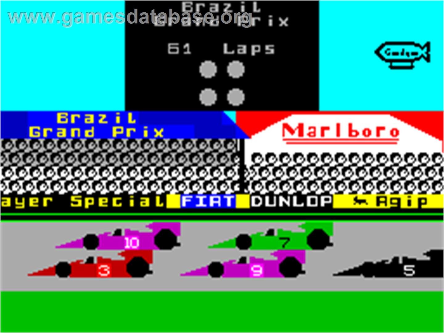 Formula One - Sinclair ZX Spectrum - Artwork - In Game