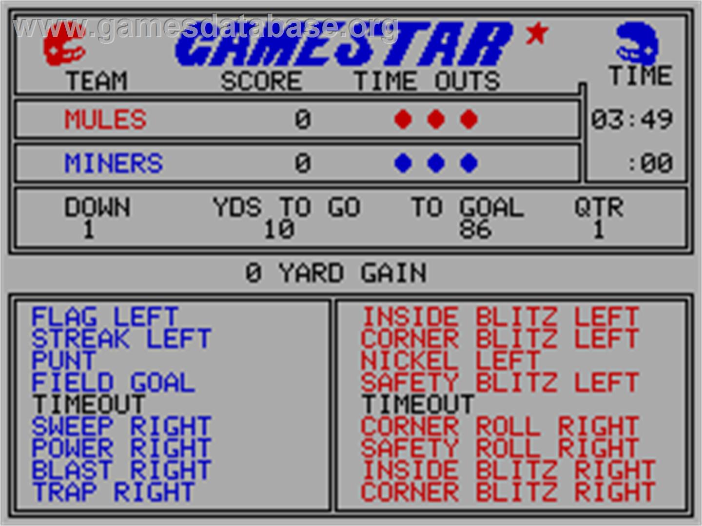 GFL Championship Football - Sinclair ZX Spectrum - Artwork - In Game