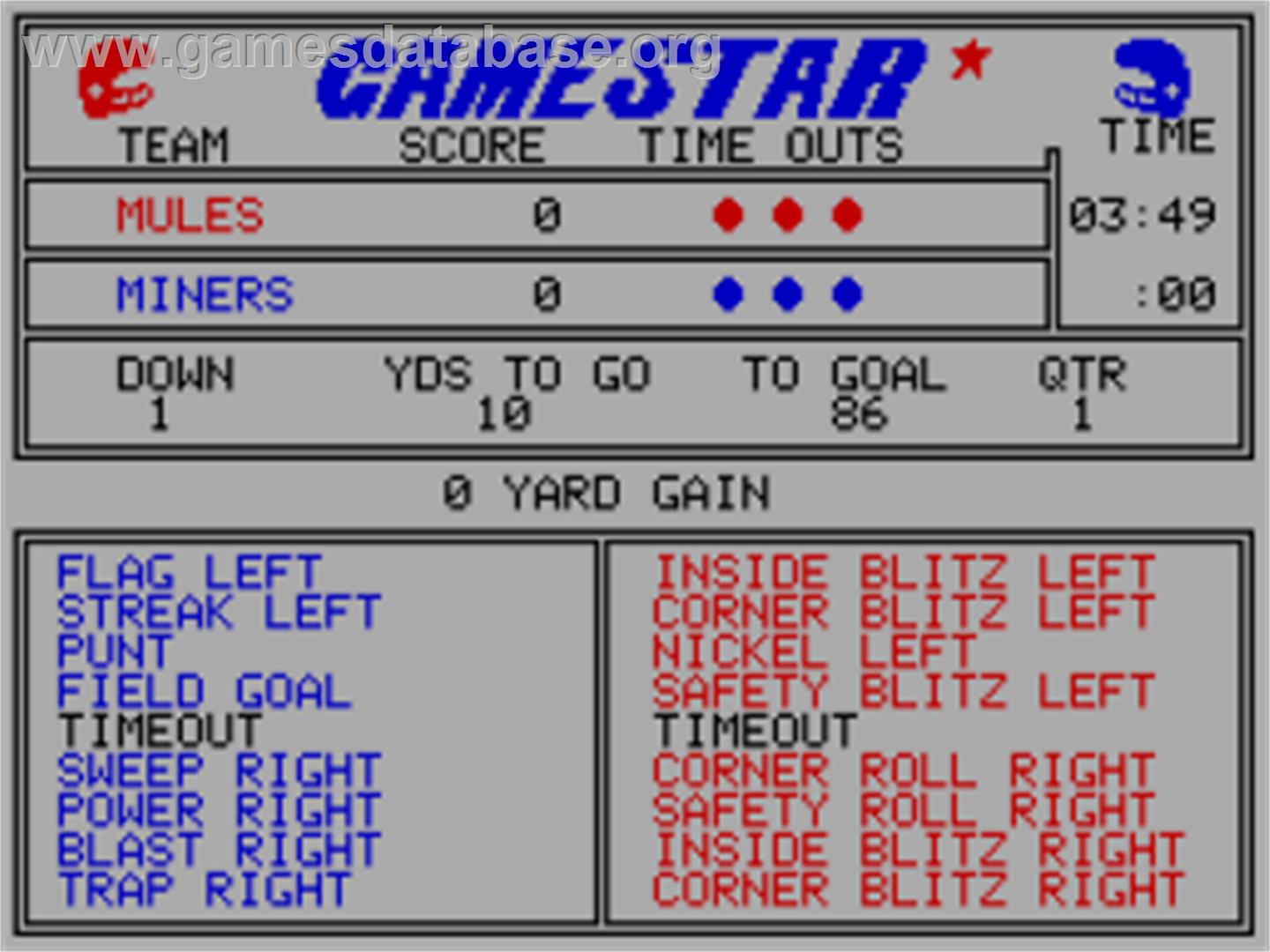 Gfl Championship Football - Sinclair ZX Spectrum - Artwork - In Game