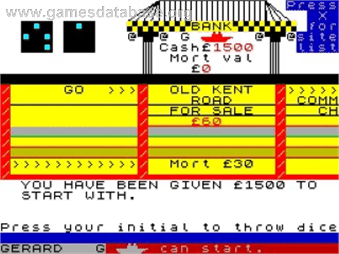 Go To Jail - Sinclair ZX Spectrum - Artwork - In Game