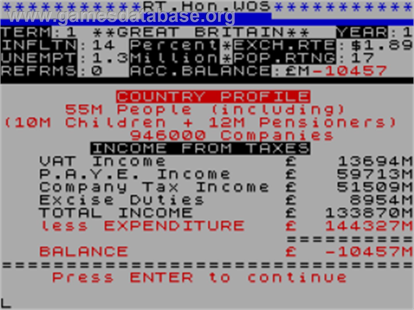 Great Britain Limited - Sinclair ZX Spectrum - Artwork - In Game