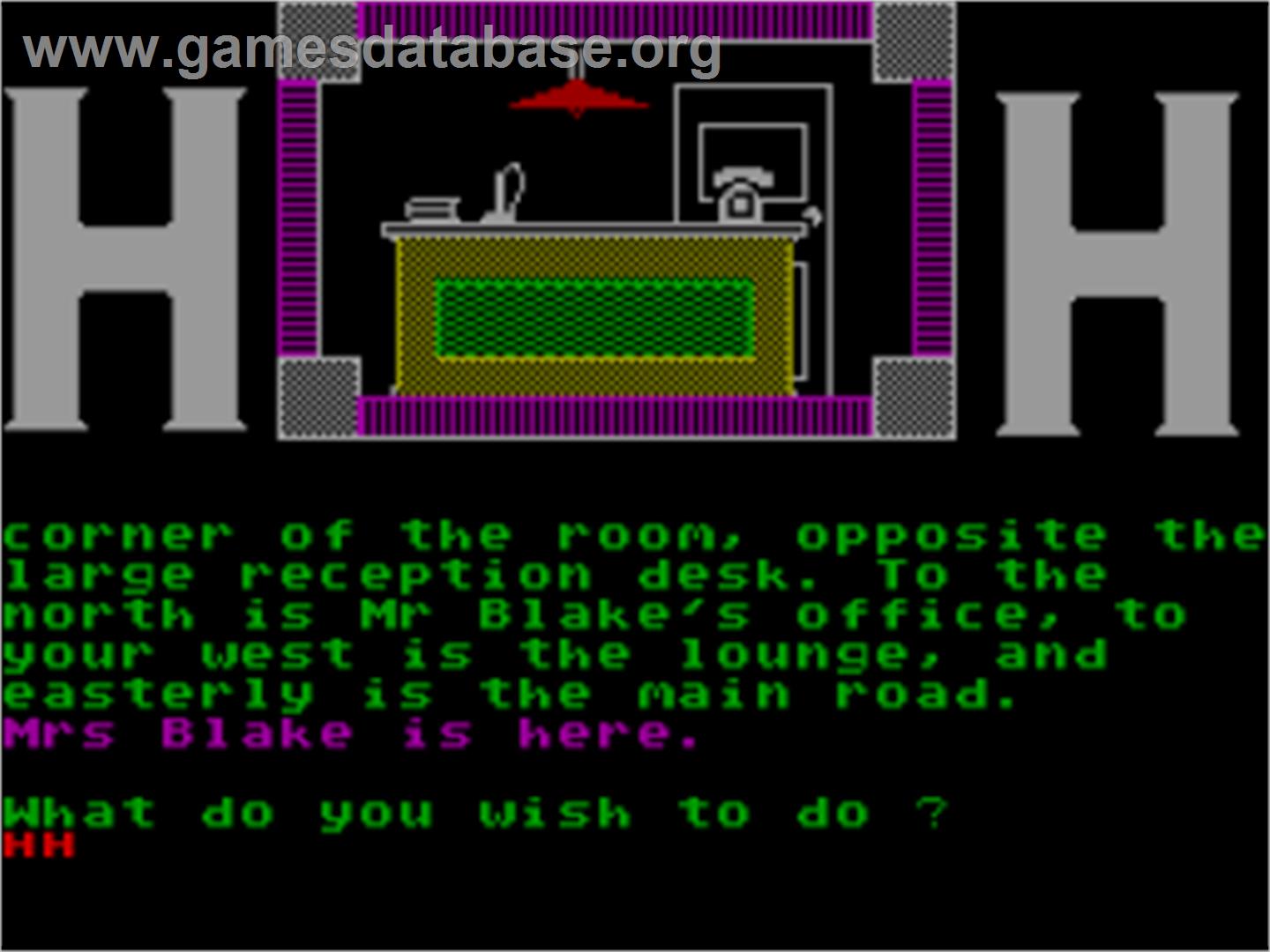 Homicide Hotel - Sinclair ZX Spectrum - Artwork - In Game