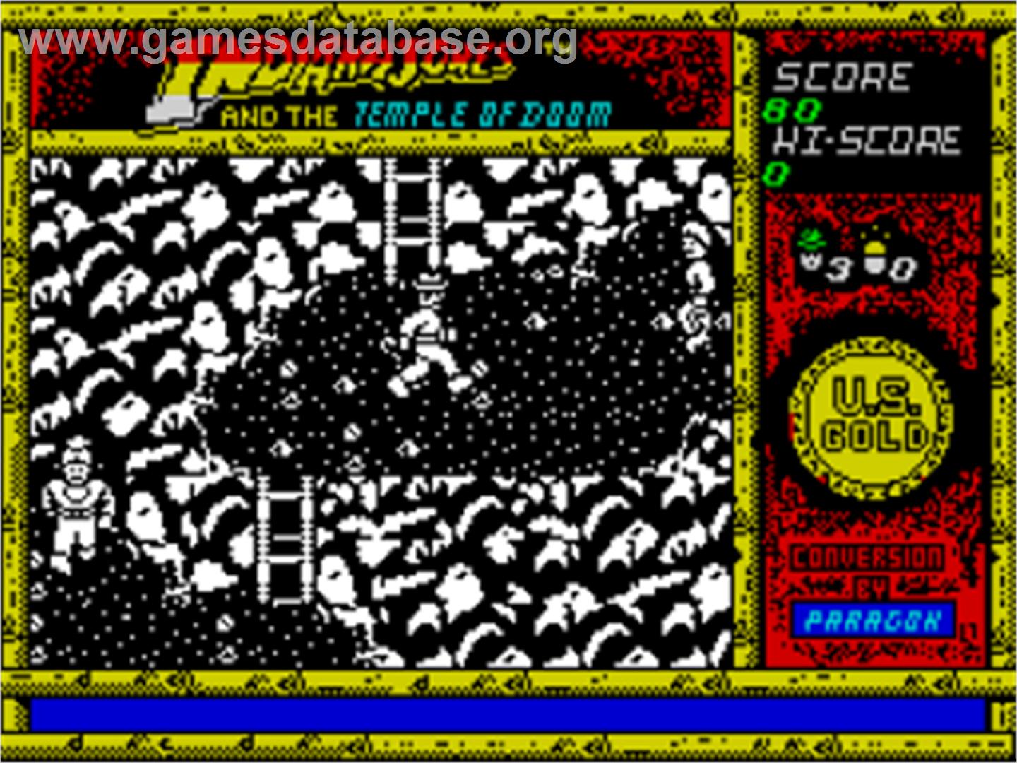 Indiana Jones And The Temple Of Doom - Sinclair ZX Spectrum - Artwork - In Game